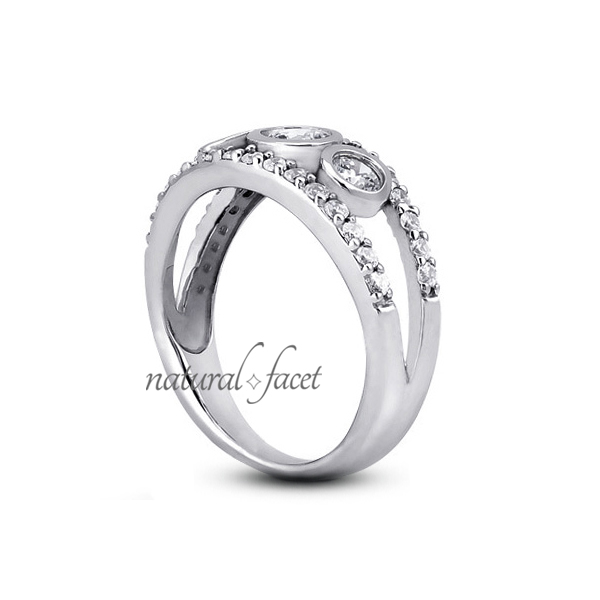 Large Round 3 Stone Engagement Style Promise Ring 